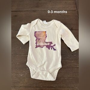 Loved in Louisiana purple and gold LSU baby onesie Size 0-3 months